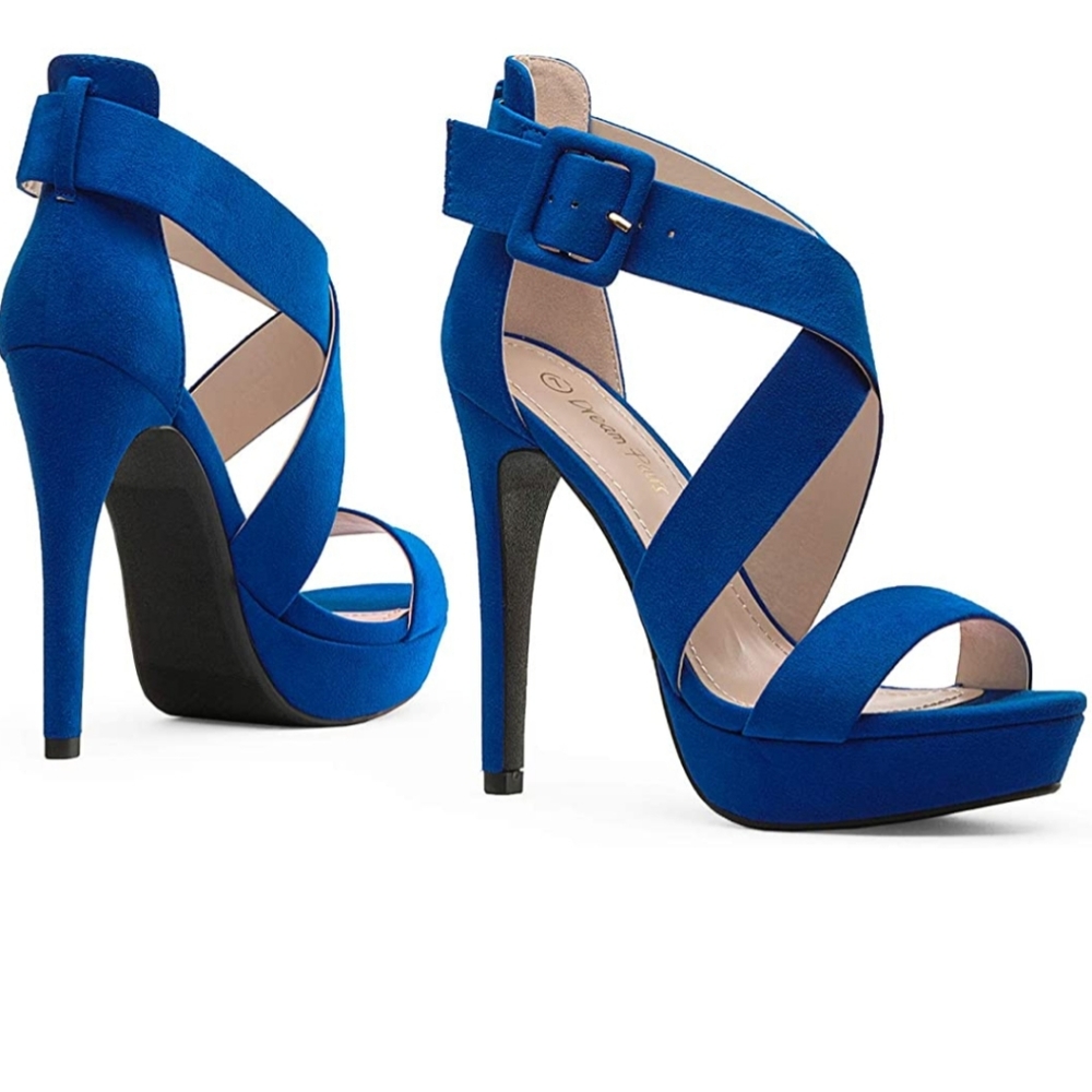Dream Pairs Royal Blue Suead Heels